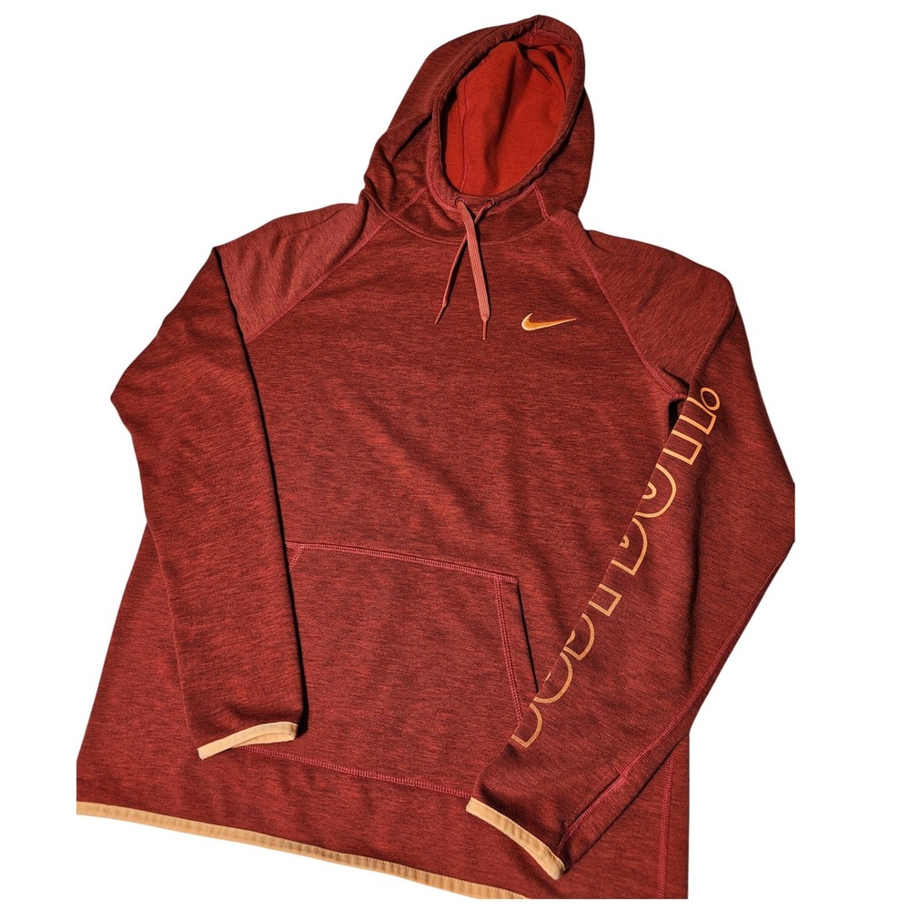 Nike‎ Dri-FIT Womens Hoodie Rust Red Orange Just Do It Graphic Medium M